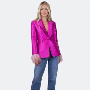 Hot Pink Into the Night Feather Blazer 🩷